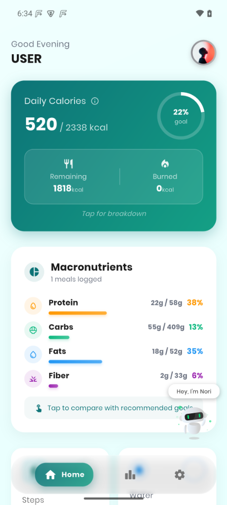 Fitnice Home Dashboard