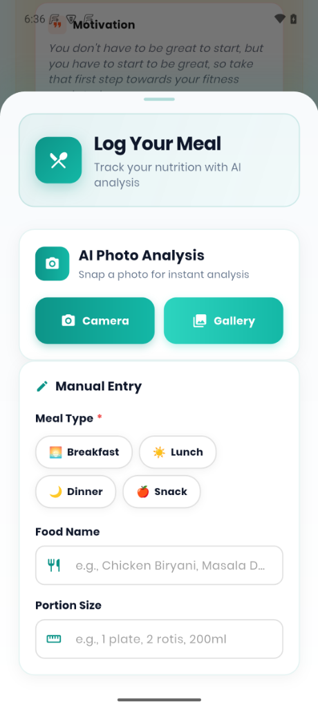 AI Photo Meal Logging